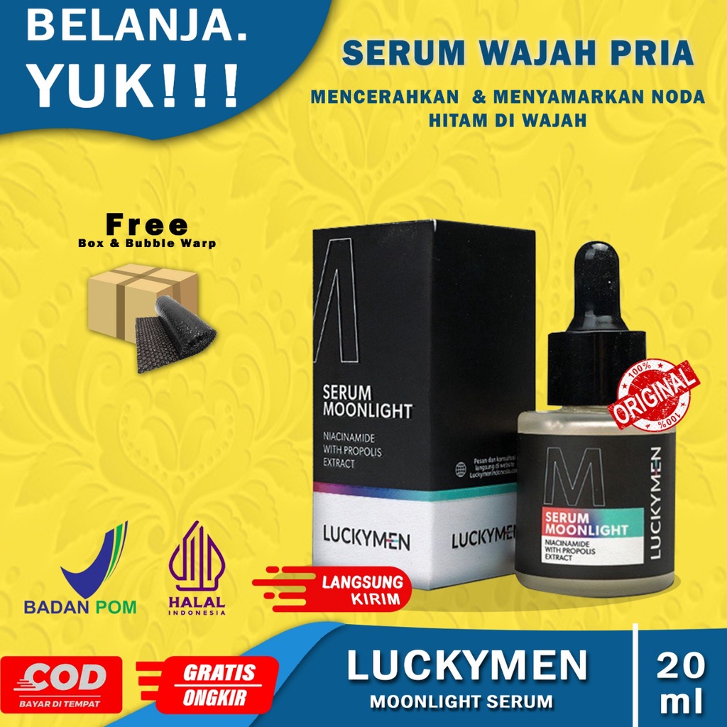 ( BONUS PARFUM ) LUCKY MENS SERUM MOONLIGHT Pencerah wajah pria/serum pria/serum wajah pria