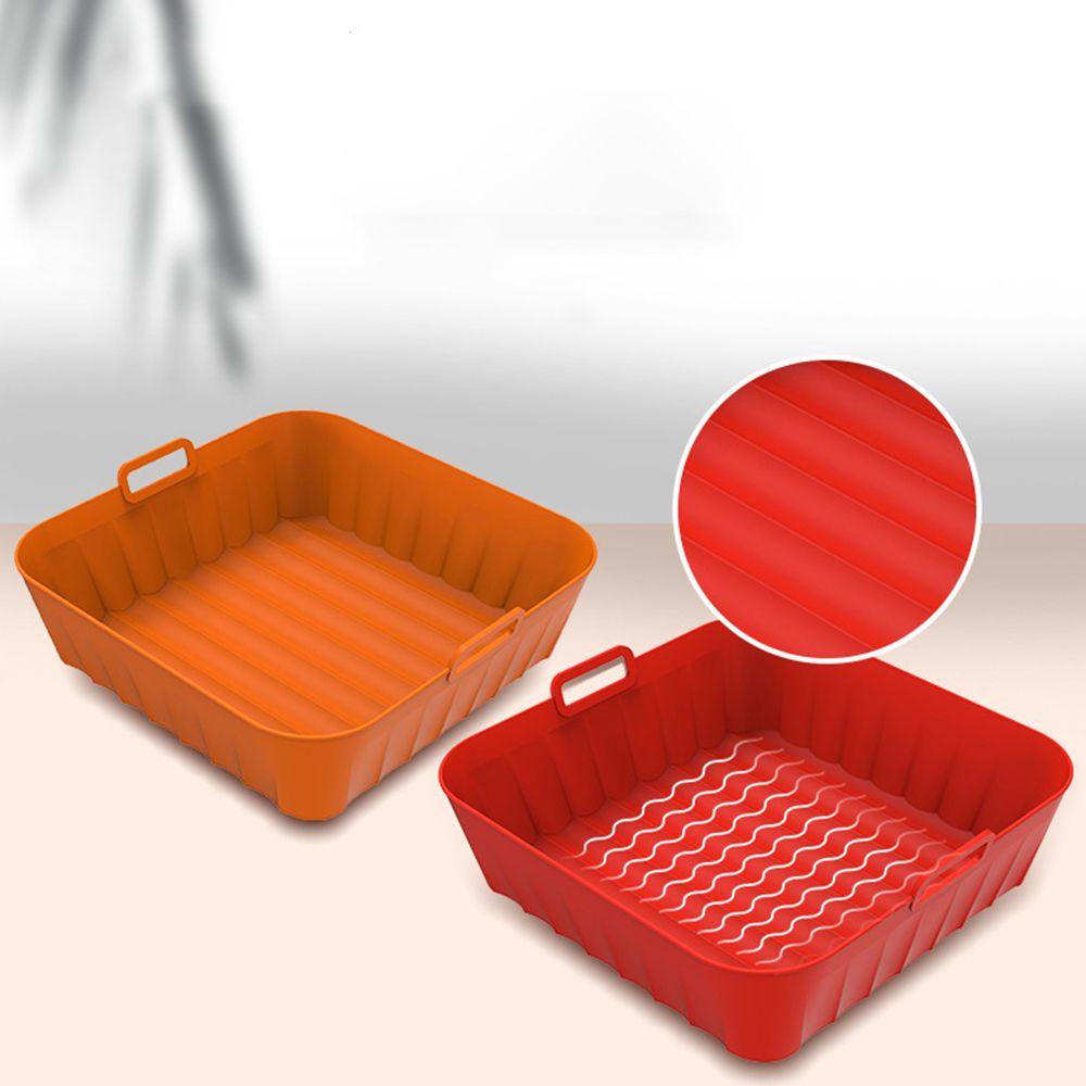 Solighter Square Silicone Pot Grill Pot Tray Reusable Pizza Plate AirFryer Aksesoris Baking Basket