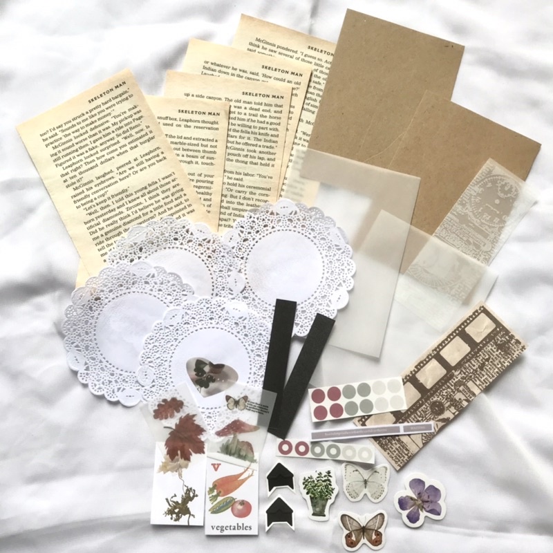 

(baca deskripsi) 1 set vintage aesthetic journal junk deco untuk scrapbook journaling