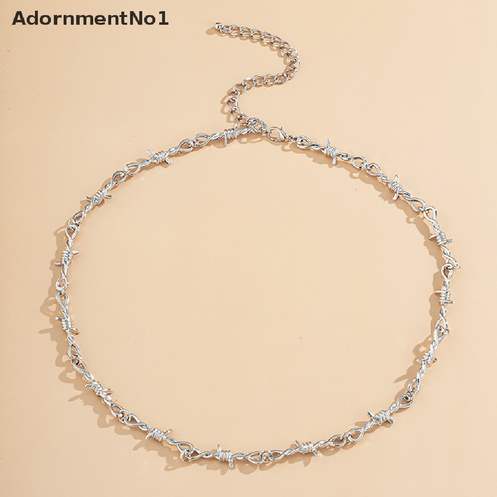 (AdornmentNo1) Kalung Choker Kawat Hollow Out Gaya Punk Hip hop Untuk Wanita