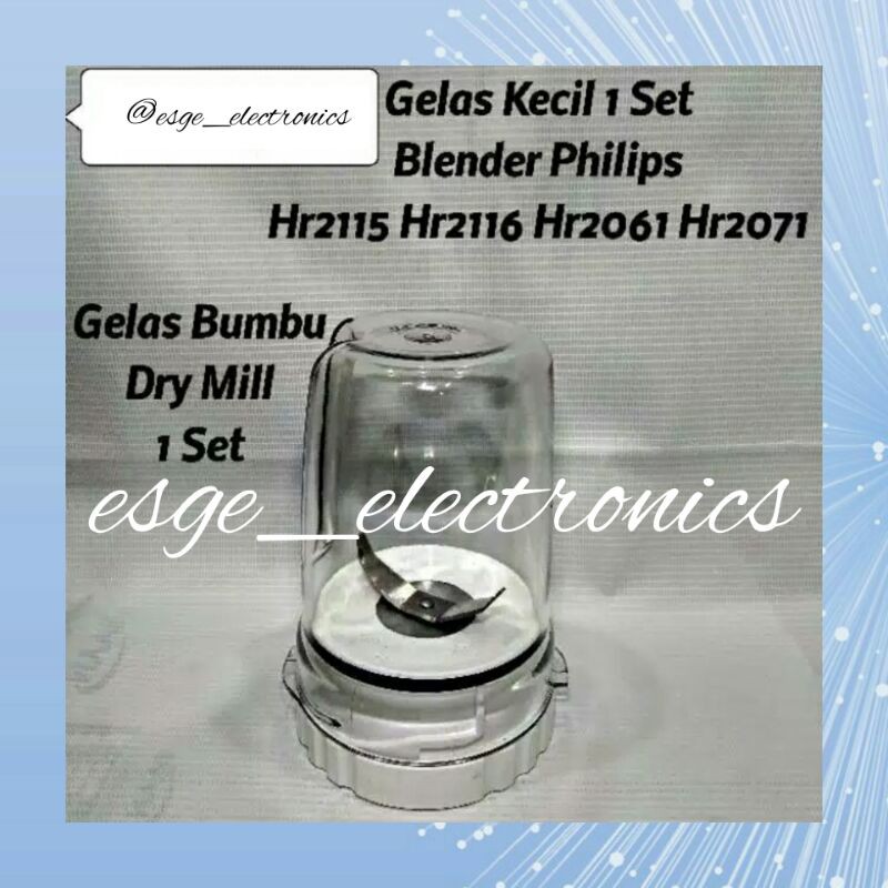 SET BLENDER BUMBU PHILIPS DRY &amp; WET MILL HR 2115 2116 2061 2071 BUMBU BASAH KERING PHILIPS