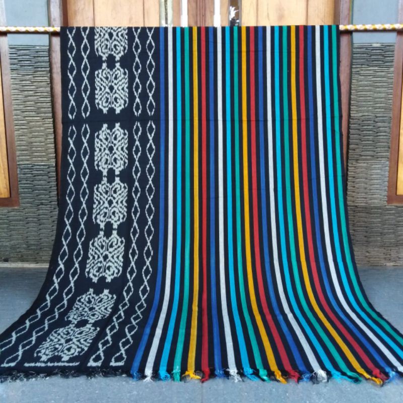 Kain Tenun Blanket torso Jepara motif pelangi
