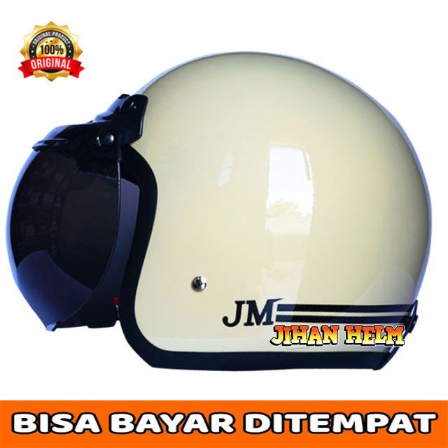 HELM / HELM DEWASA / HELM BOGO RETRO CREAM TERBARU