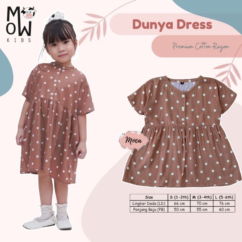 Baju Tunik Atasan Dress Anak Perempuan Polkadot Premium
