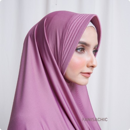 BERGO SYAHLAA Fanisachic JILBAB SYAR'I - Jilbab Polos Instan peach mustard kuning dusty pink