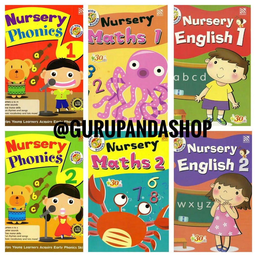 Buku anak Import ~ Buku latihan menulis,menghitung, Nursery Phonics , Nursery Math , Nursery English
