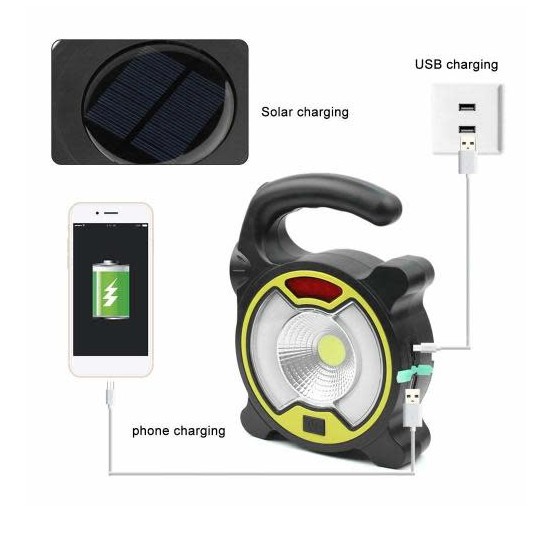 329A Termurah Lampu Senter COB darurat emergency Recharge USB/ Solar 18650 x 2 329A