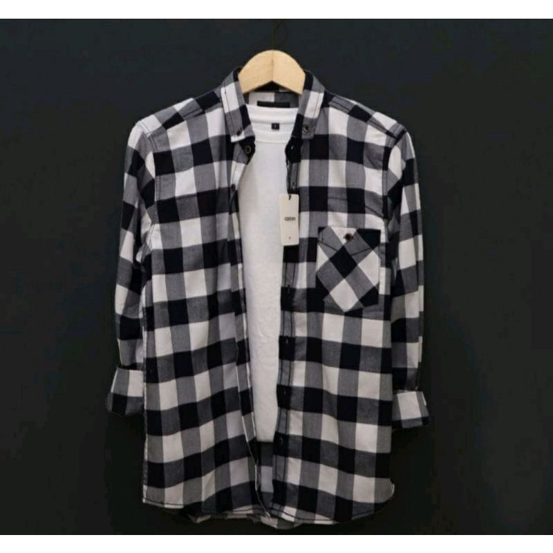 flanel pria lengan panjang flannel unisex