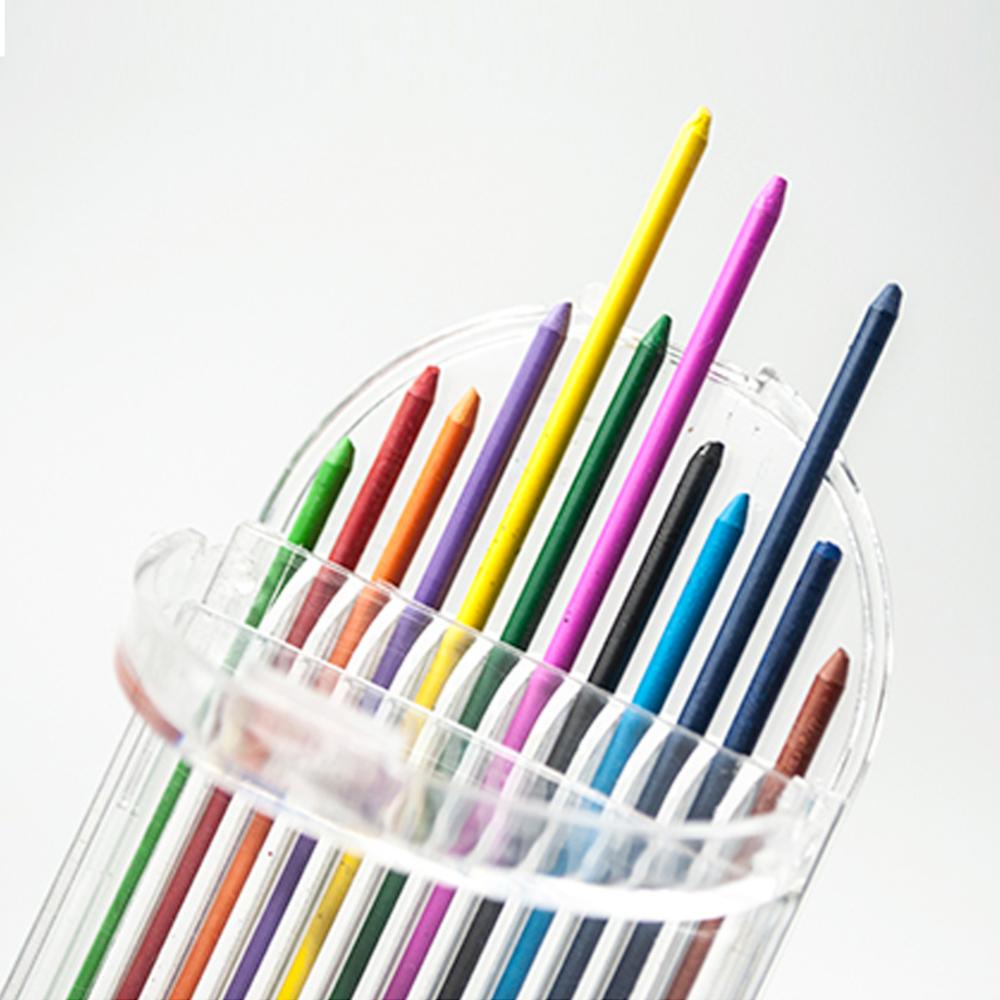 Timekey 12Pcs / set Pensil Mekanik Otomatis 2mm Warna-Warni Untuk Sketsa / Menggambar F6L4