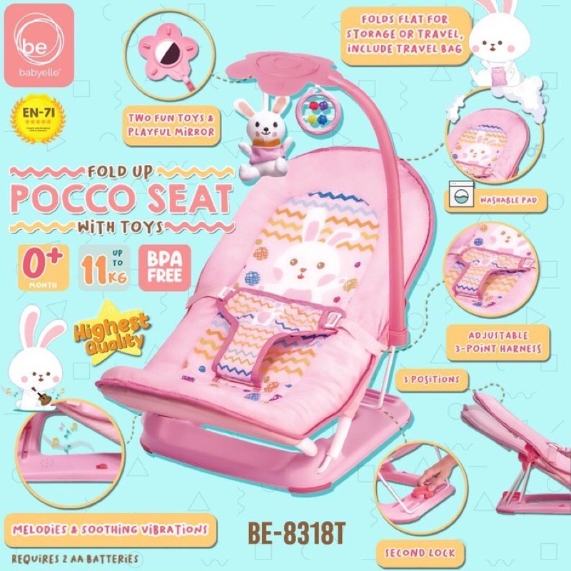 Babyelle Foldup Infant Seat/ Kursi Mainan Bayi Pocco Seat / Infant seat/ Kursi santai/Bouncer bayi