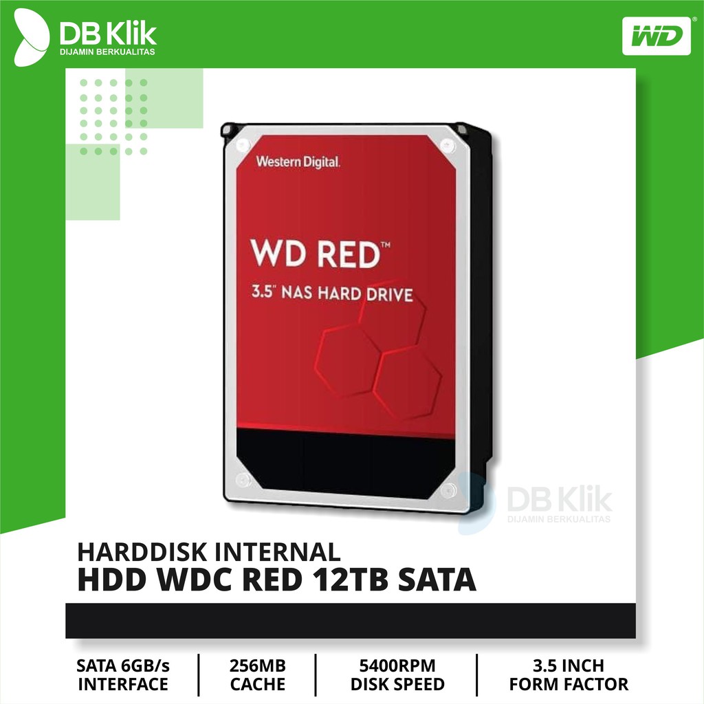 Harddisk HDD WDC 12TB SATA RED ( Hardisk WD RED 12TB 3.5 Inch SATA )