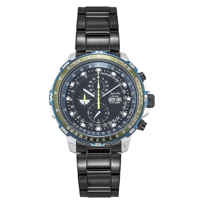 Jam Tangan Alexandre Christie AC 6476 MC BUBBA Black Silver