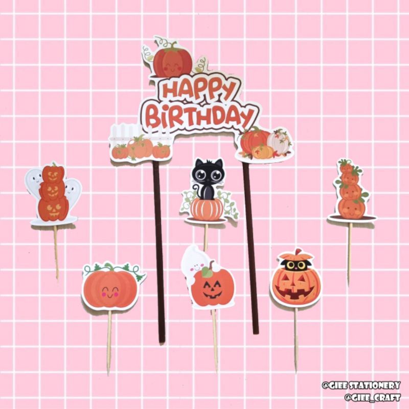 Cake Topper PUMPKIN / Topper Kue PUMPKIN / Hiasan Kue PUMPKIN / PUMPKIN HALLOWEEN