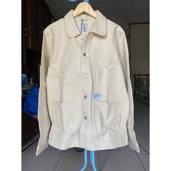 Jaket Potmeetspop PMP Denim Crutch Chore Coat Ecru Baru & Original 100%