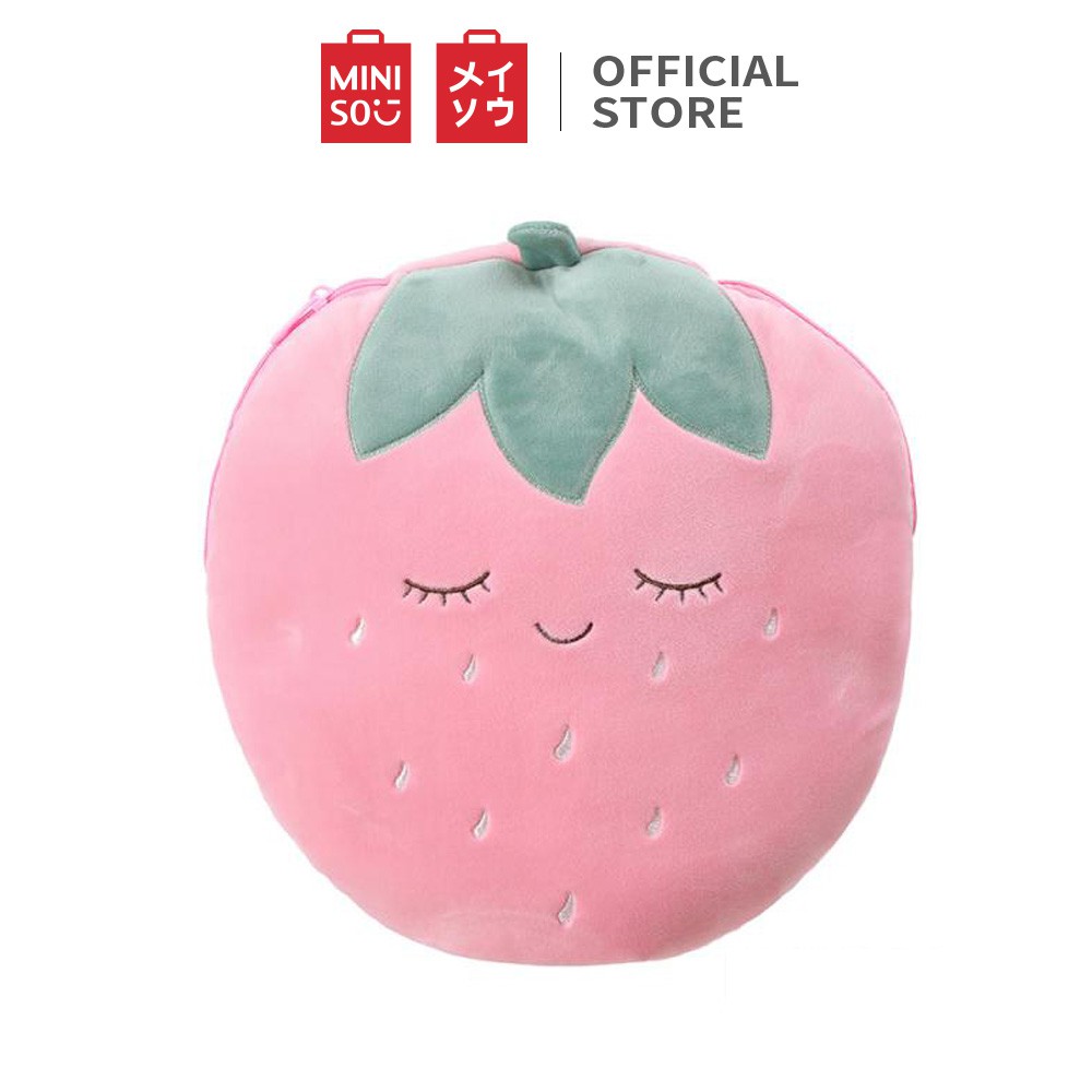 MINISO Blanket / Selimut Lipat Bulu Super Lembut Halus Motif Buah Seri Lucu 90 x 120 cm-Strawberry