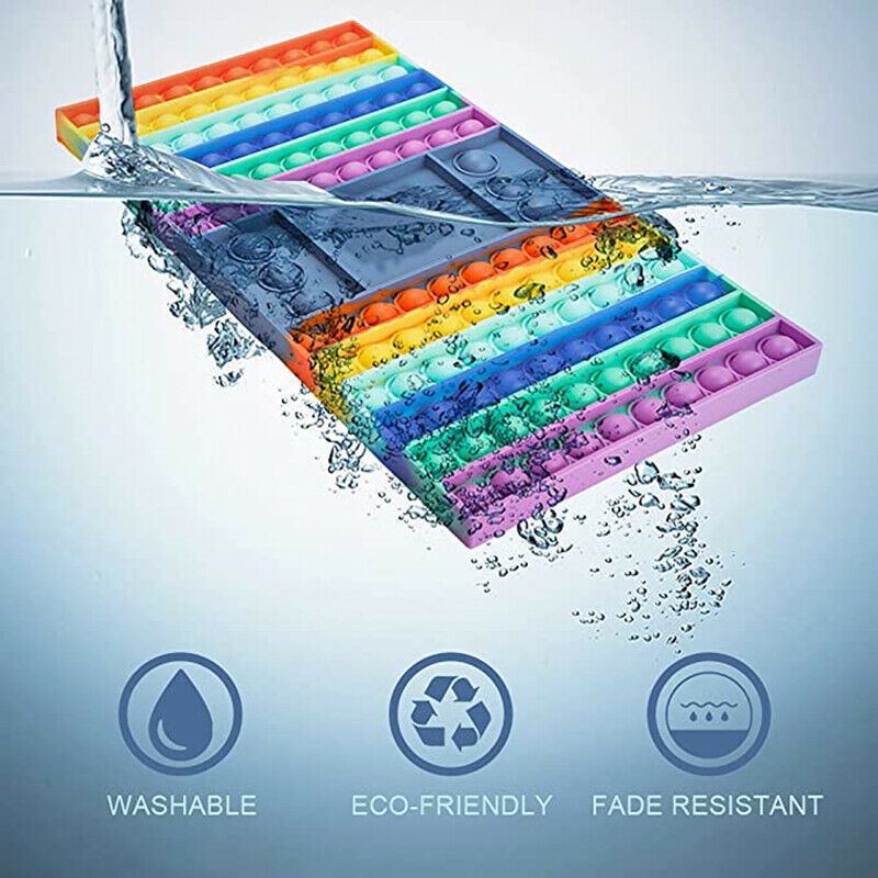 Big Pop It Toy Rainbow Push Bubble Fidget Sensory Toys for Parent-Child Time Interactive Jumbo Dadu-8