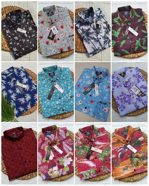 Hem Pria Distro Lengan Pendek Motif Surfing