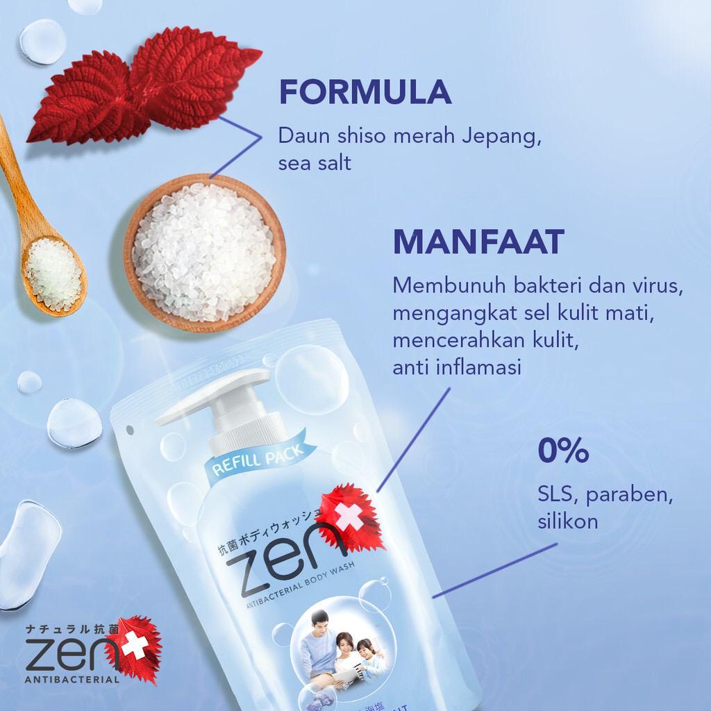 ☘️ CHAROZA ☘️ ZEN Antibacterial Body Wash Refill 450ml