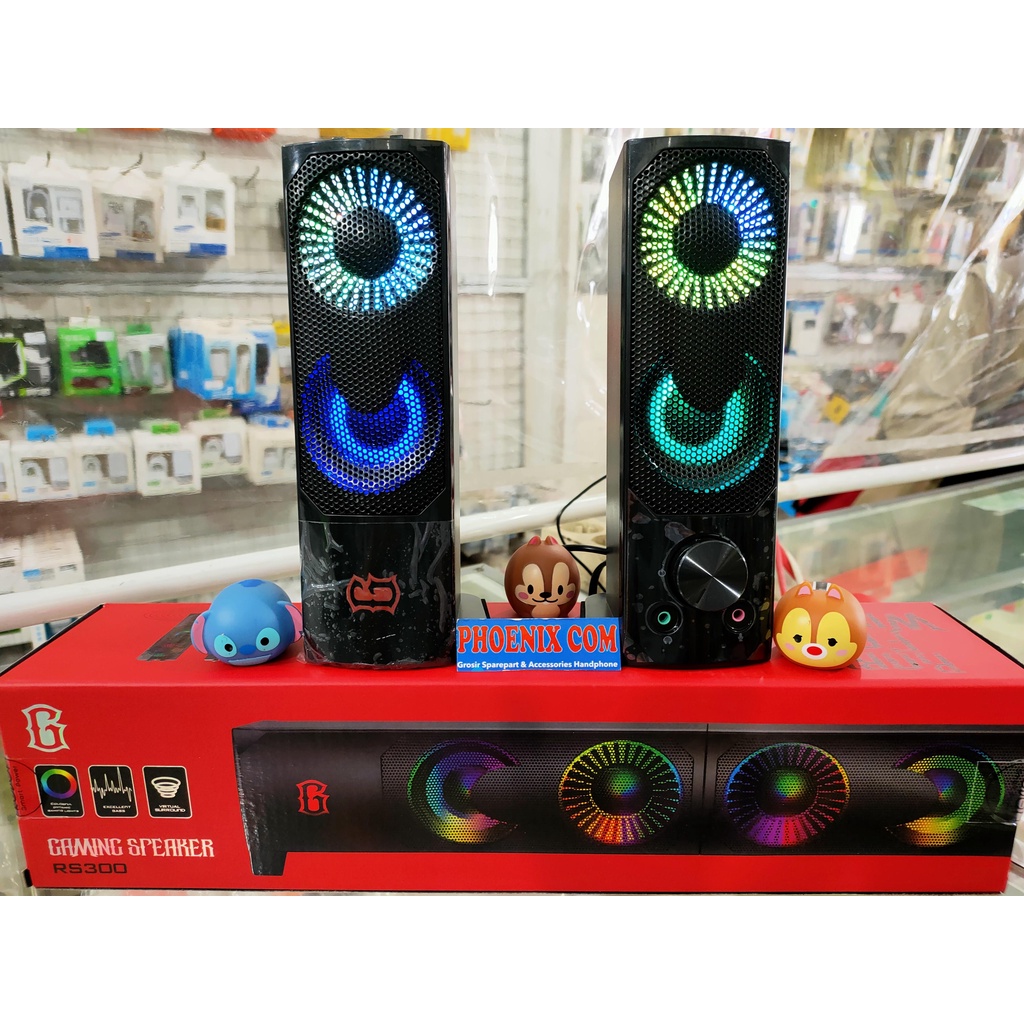 SPEAKER COMPUTER ROBOT RS300 E-SPORT GAMING SOUND BAR RGB LIGTING EFFECT