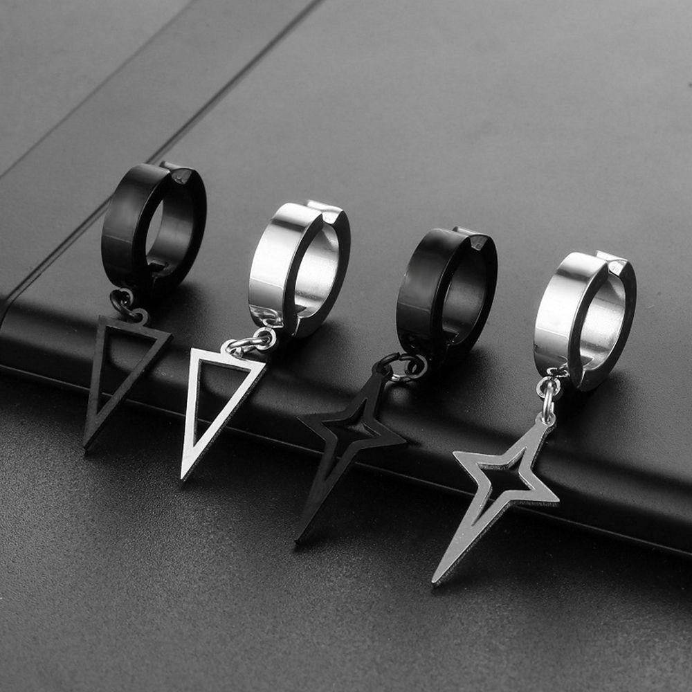 Nickolas1 Cross Klip Anting Punk Keren Drop Earring Stainless Steel Perempuan Tindik Palsu Anting Tanpa Tindik