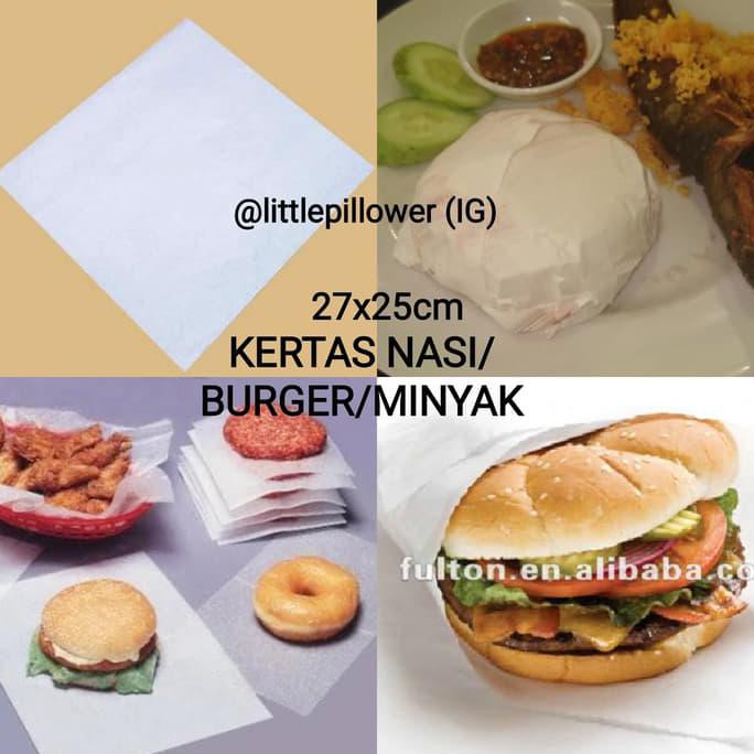 

(Isi 100Lembar) Kertas Nasi Kfc/Burger/ Kertas Minyak/Kertas Bungkus