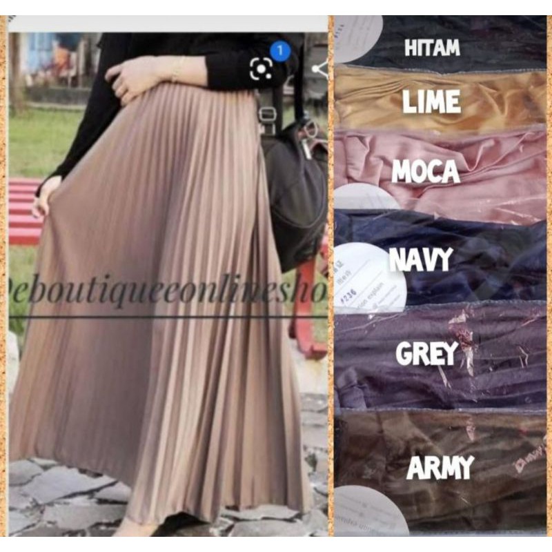 Rok plisket/motif bunga/kulot payung Import