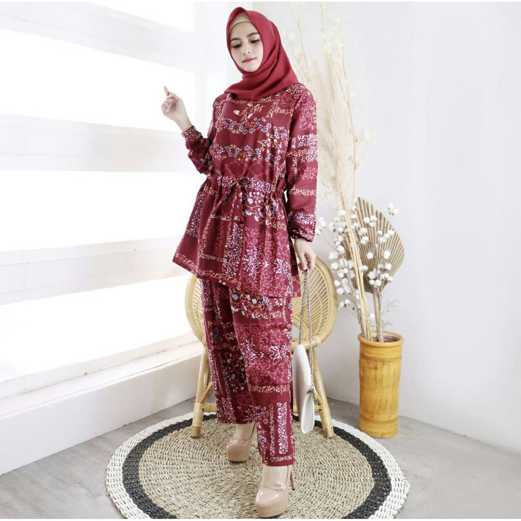 Baju REAL PIC Baju setelan wanita Flow bahan rayon lembut dan adem size XL