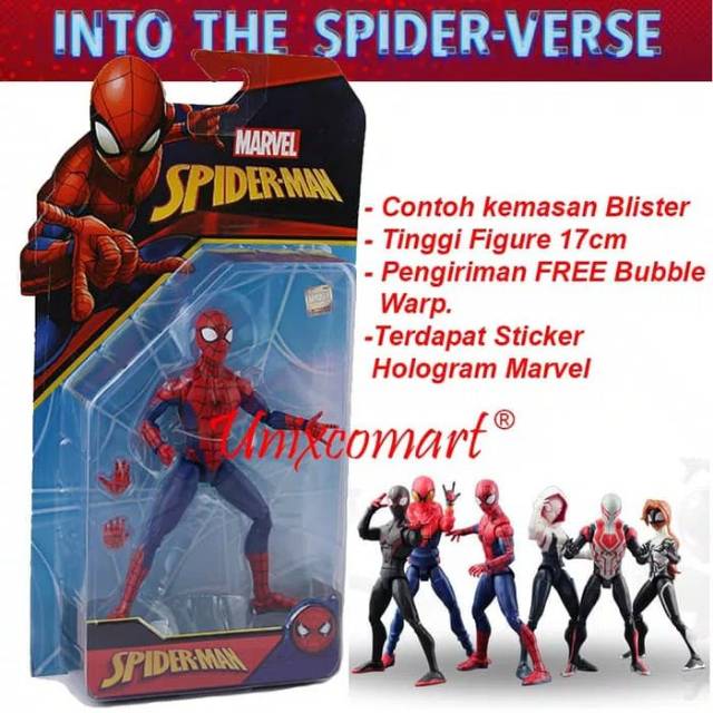 Spiderman Into The Spider Verse Kartun Action Figure Mainan Anak