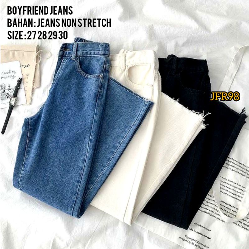 Celana Jeans Boyfriend Wanita Unfinished / Highwaist Boyfriend Jeans Unfinished/ Hw Boyfriend Jeans
