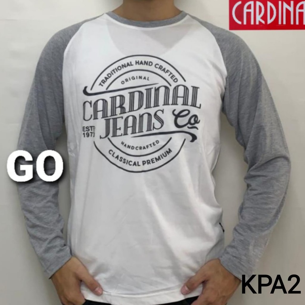 gof KPA CARDINAL JEANS Kaos Cowok Baju Oblong Slimfit Pakaian Pria Lengan Panjang