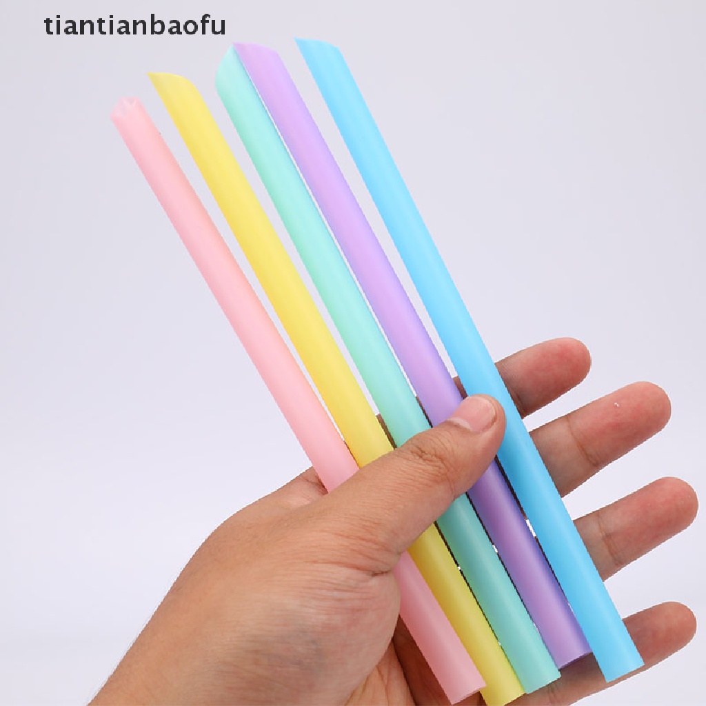 [tiantianbaofu] 100pcs Large Drinking Straws Mixed Colors For Pearl Bubble Milk Tea Smoothie Boutique