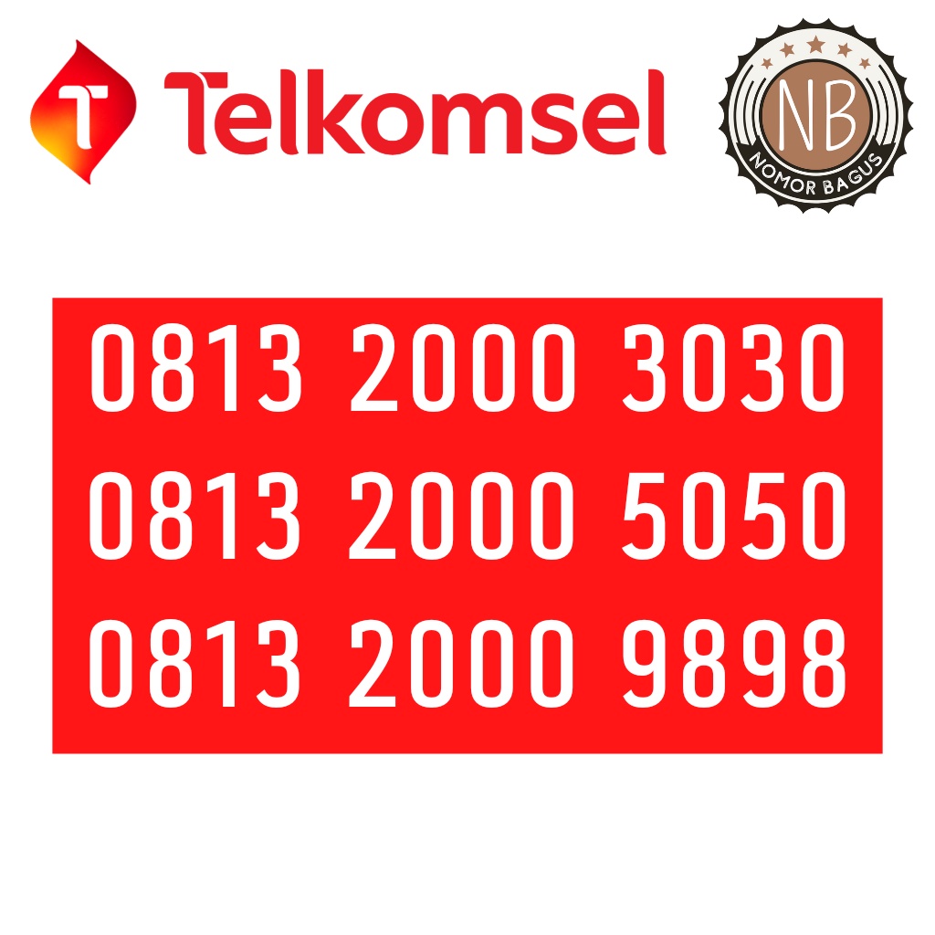 Kartu perdana telkomsel simpati nomor cantik 2000 3030 5050 9898