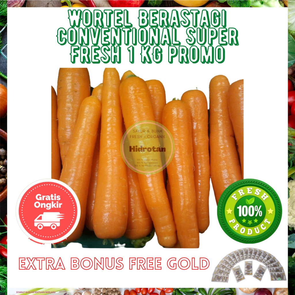 

Wortel Import Berastagi 1 kg | Paket Sayur Sayuran Segar Fresh Murah - Promo Free Emas