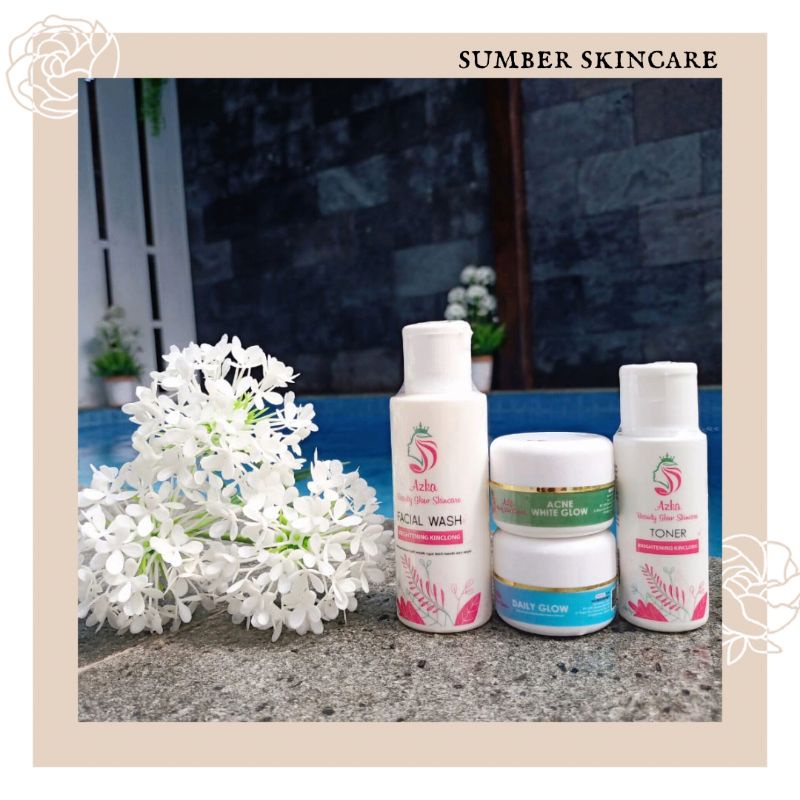(COD) PAKET ACNE WHITE GLOW AZKA BEAUTY GLOW SKINCARE