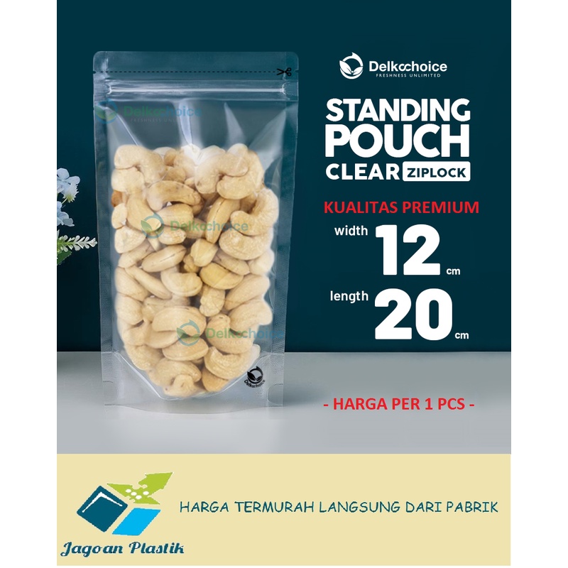 PLASTIK STANDING POUCH MURAH ZIPLOCK CLEAR