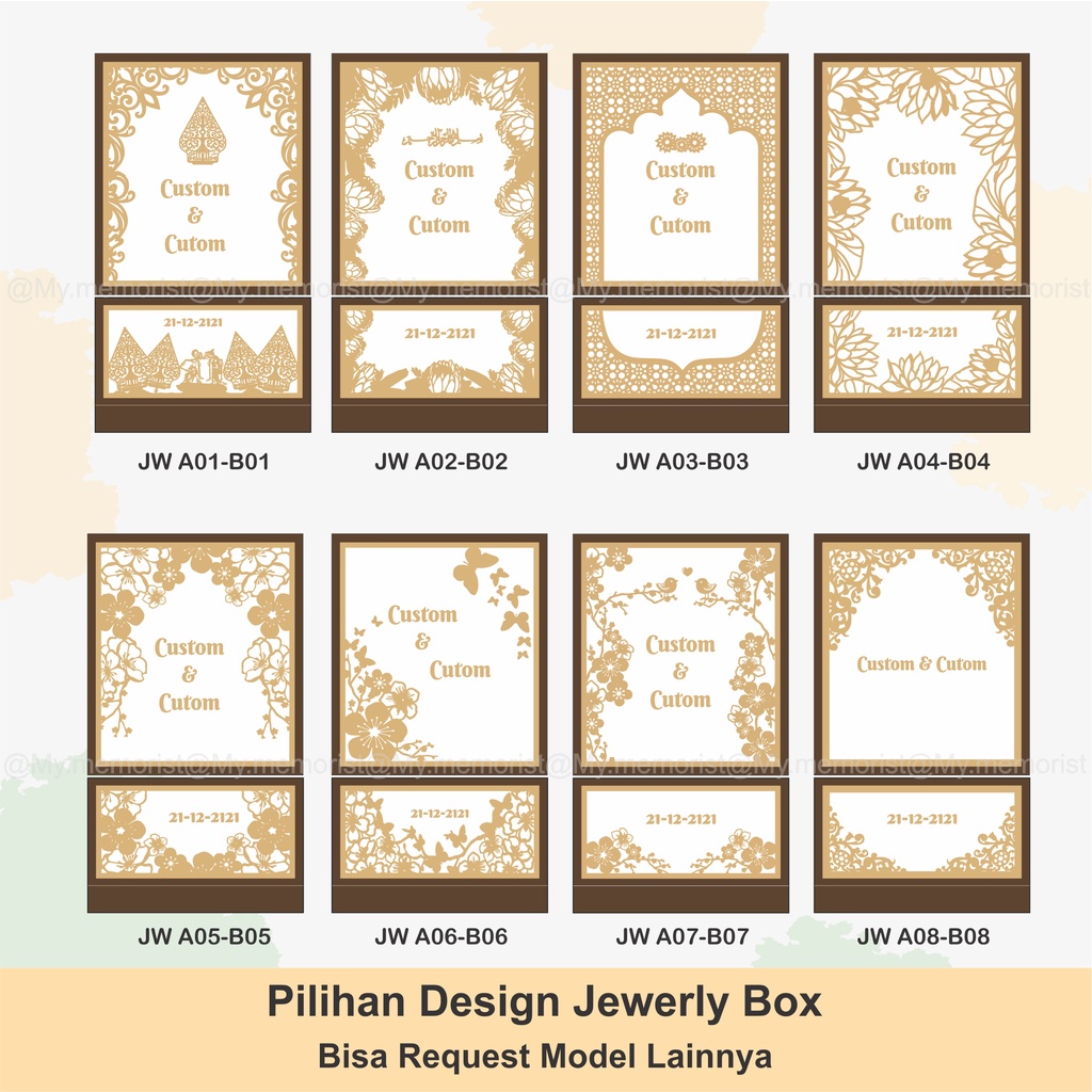 kotak perhiasan jewelry box rustic lasercutting