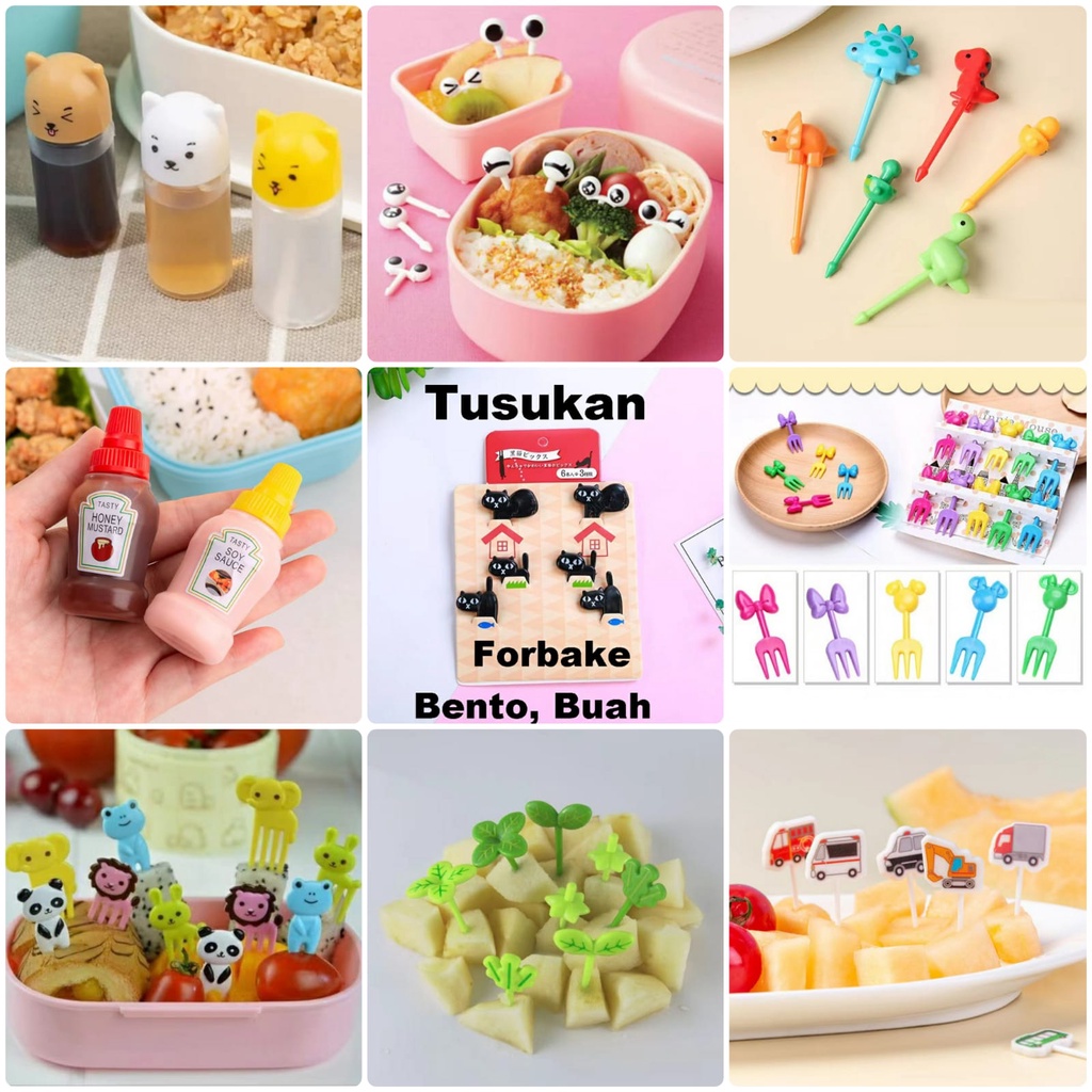 Tusukan Set Bento Food Pick Garpu Mini Bento Tusuk Gigi Buah Dessert Bento