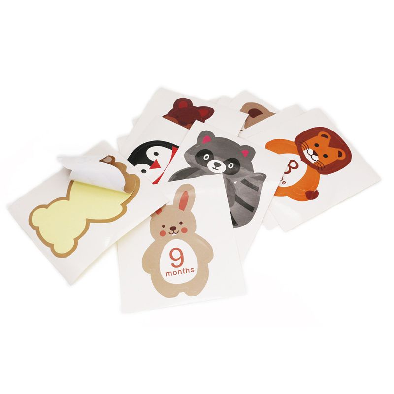 Mary Stiker Motif Hewan Untuk Properti Foto Bayi 1-12 Bulan