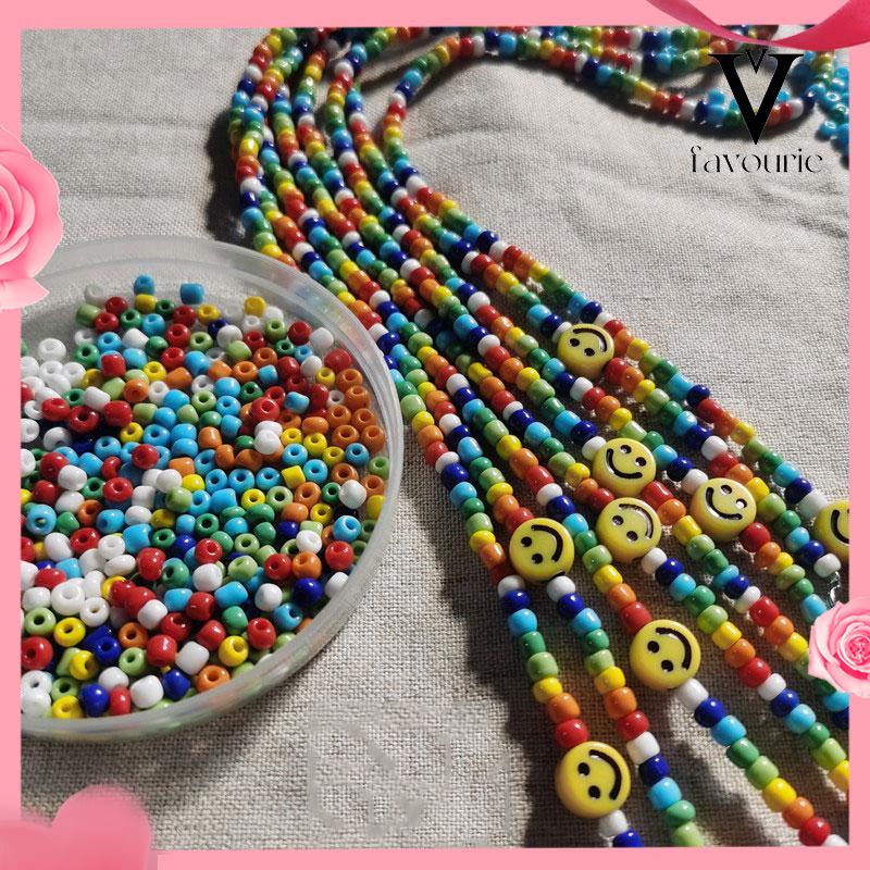 [COD]Perhiasan DIY Buatan Tangan Cross Stitch Manik Jepit Rambut Kaca Manik-manik Longgar Warna Solid Pernikahan Gaun Tas Aksesoris-FA