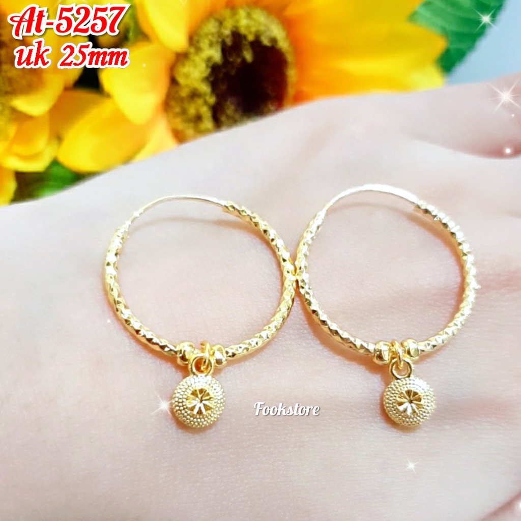 PERHIASAN XUPING ANTING HOOP BULAT KOREAN RING MODEL TERBARU