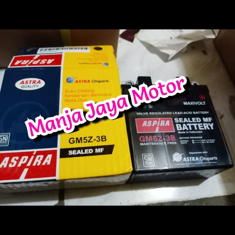 Aki Aspira GM5Z-3B MF 12V. 5AH for Jupiter Z/Mio lama/grand/Supra x/smash