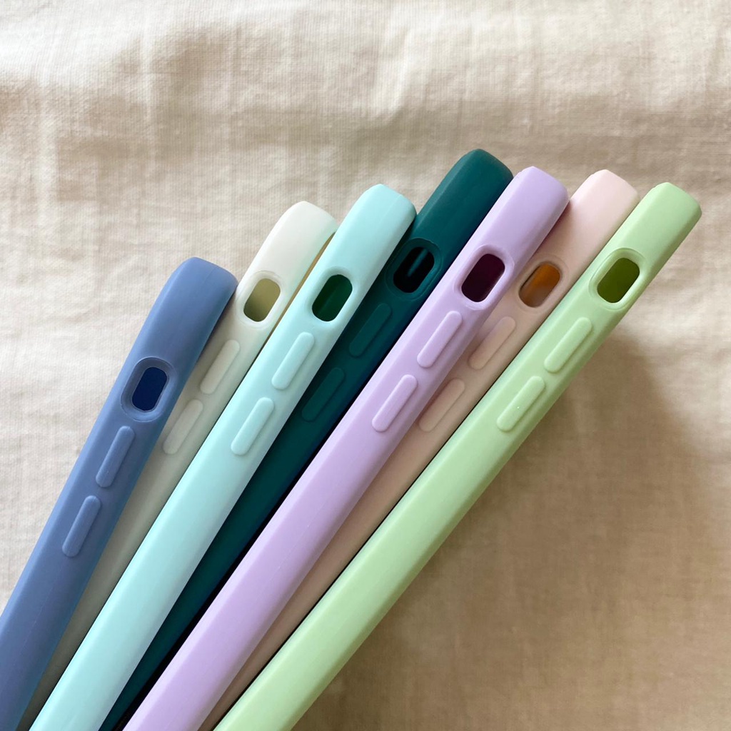 [TPC] SQUARE EDGE SOFT CASE IPHONE HP FULL COVER PASTEL 12 MINI PRO PROMAX IP045