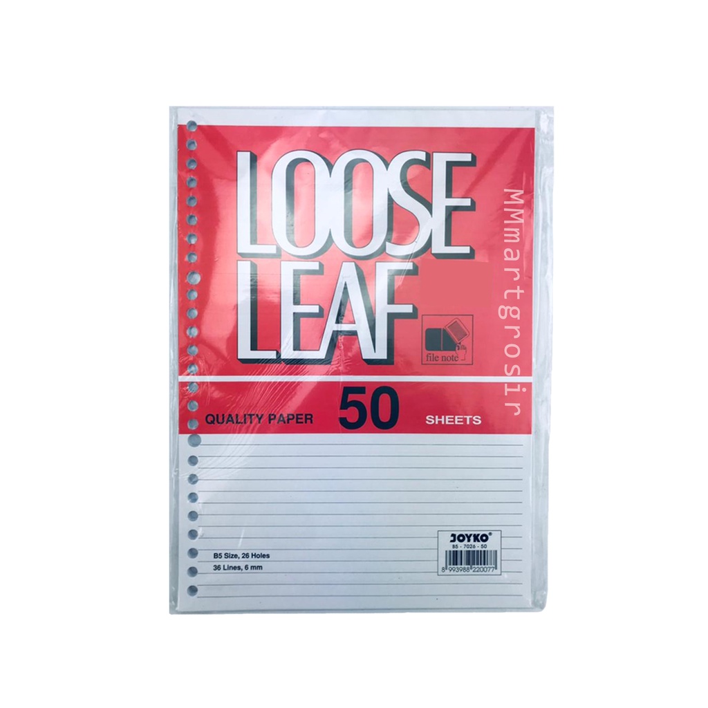 Joyko / Loose Leaf B5 7026 / Isi Kertas File Binder / 50 Sheets