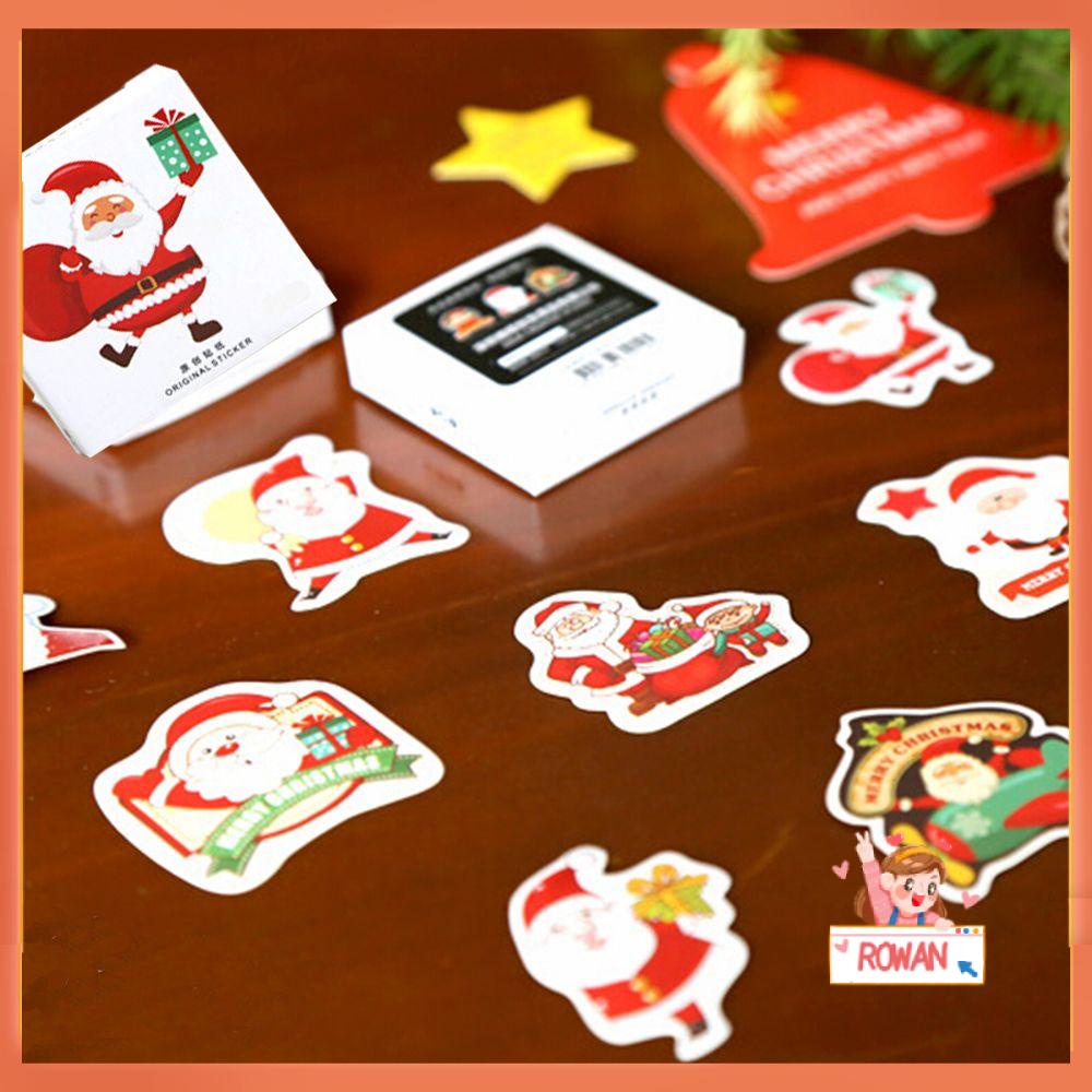 96pcs / lot Stiker Kertas Gambar Bunga Natal Untuk Diary Diy