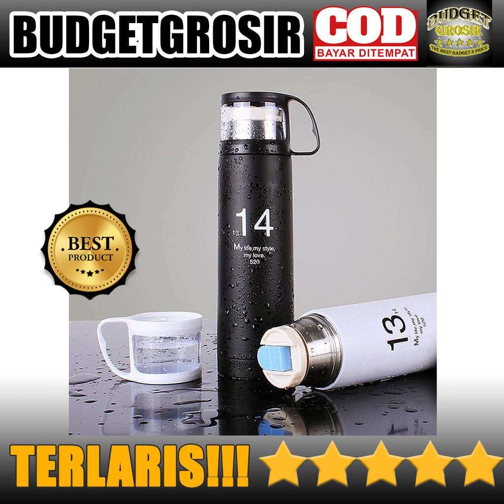 Botol Minum Thermos with Cup Head 500ml OneTwoCups - SUS304