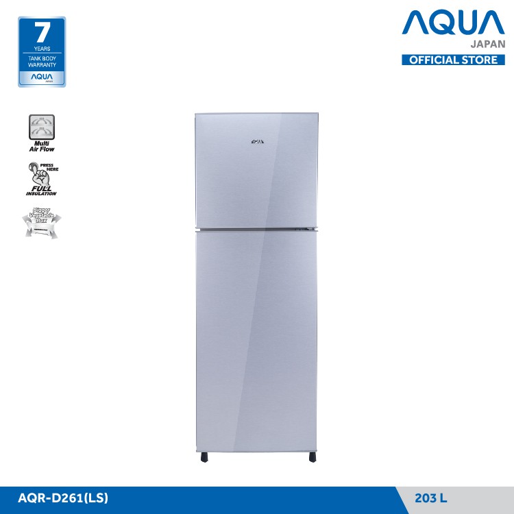 Aqua Japan Kulkas 2 Pintu AQR-D261(DS/LS) 223 Liter FREE ONGKIR JABODETABEK