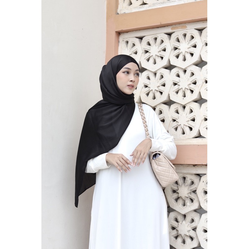 Mecca Silk (Textured Silk Chiffon) GRATIS POUCH-Black
