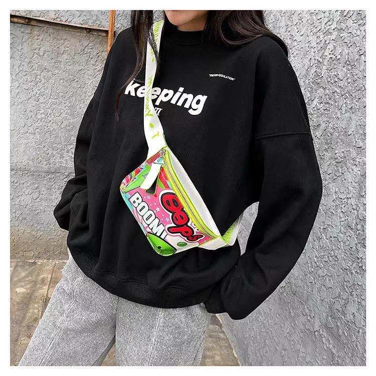 Rowling (Tas-176) Tas BOOMI Waitsbag Kartun /Fashion Cartoon Women Zipper Waistbag Import Terbaru