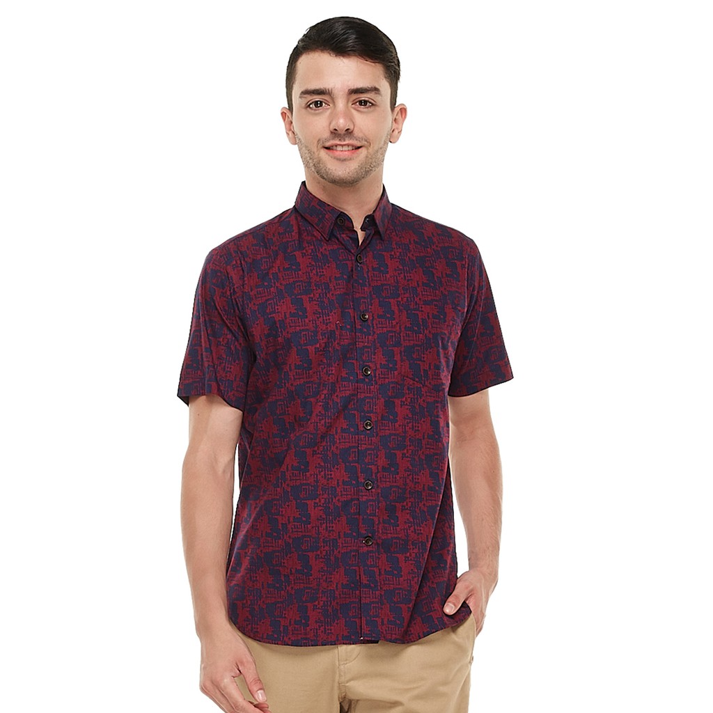 Salt n Pepper Kemeja Lengan Pendek 249 Maroon