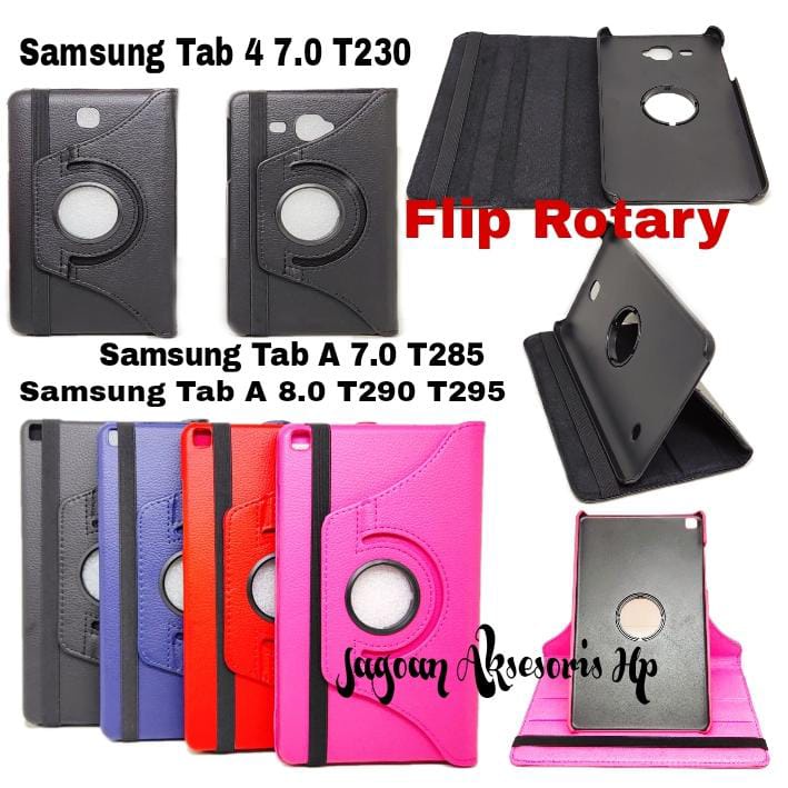 ROTARY Standing Case Samsung Tab T230 T280 T290 T295 Flip Cover Putar 360 Sarung Muter